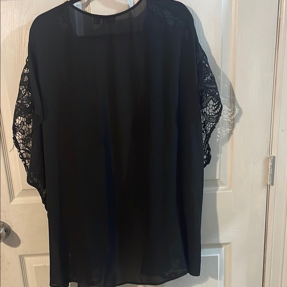 Cato Black Sheer Lace Cardigan - Picture 5 of 5
